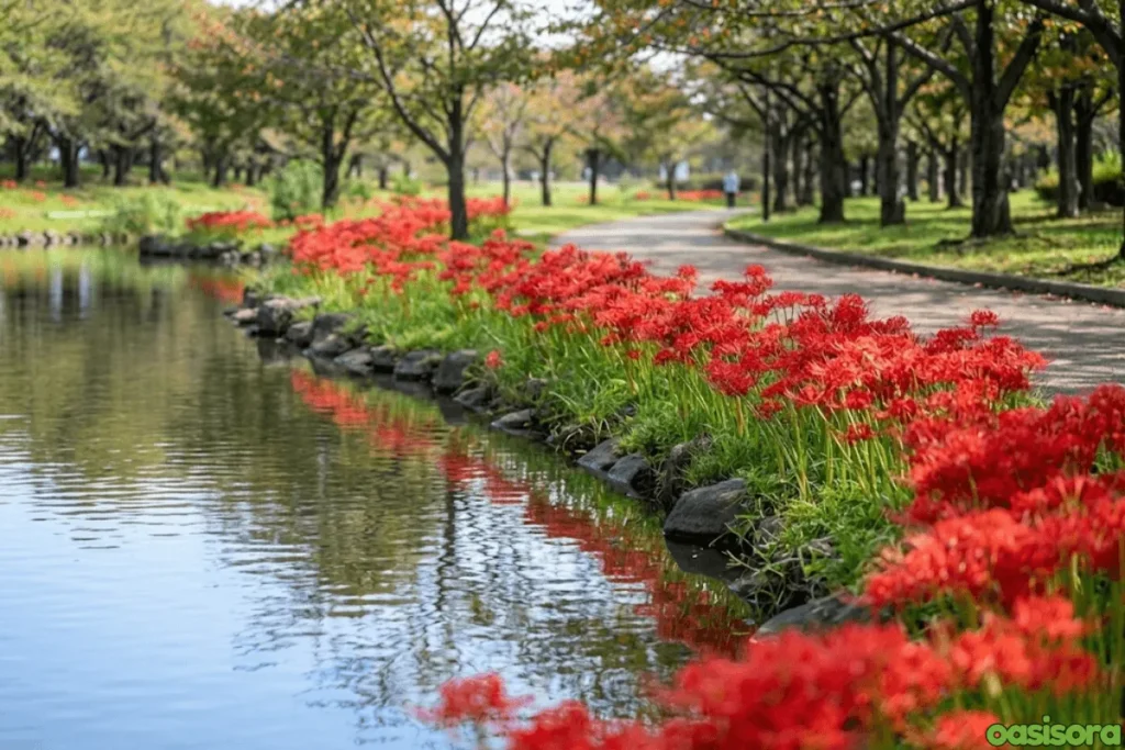 Spider Lily A Symbol of Life and Death: 4 Powerful Meanings 9 Spider-lilies-in-Kawagoe-Aquatic-Park