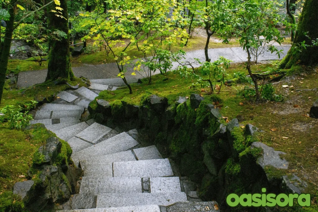 
mixed-stone-pathway-at-Japanese-Garden