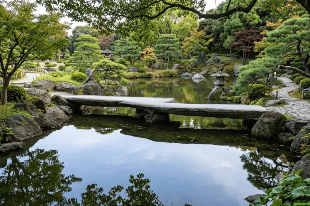 Beautiful-bridge-in-Kiyosumi-Teien-Garden-in-Tokyo