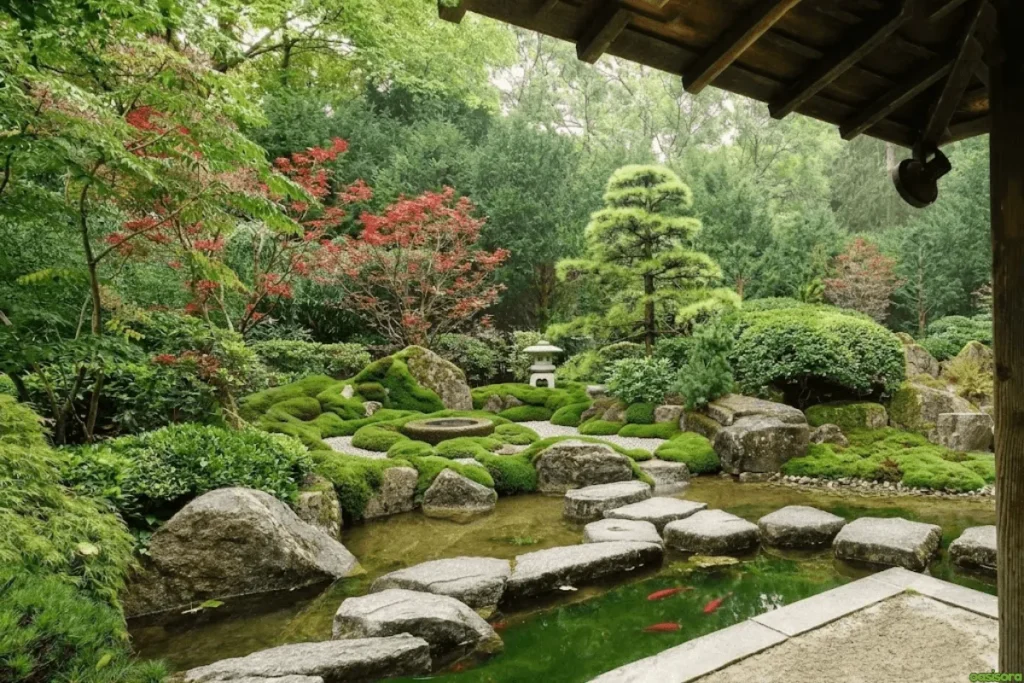 Zen-garden-with-mosses-&-rocks-combination
