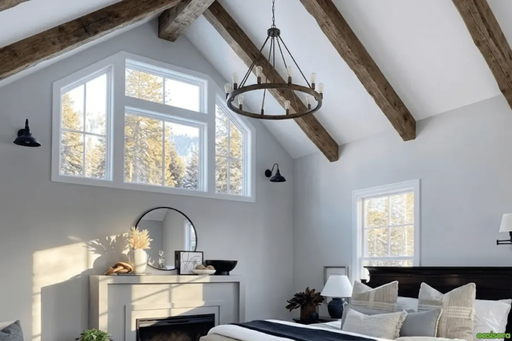 Fireplace with Vaulted Ceiling: 25 Stunning Design Ideas 6 Bedroom-with-Vaulted-Ceiling-and-Fireplace