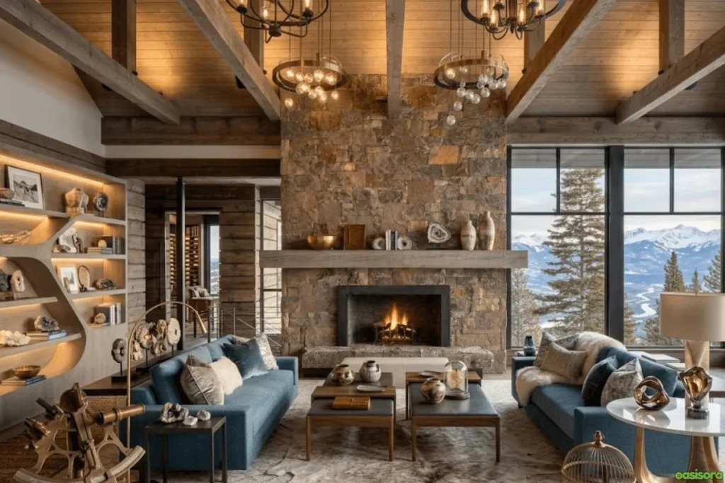 Fireplace with Vaulted Ceiling: 25 Stunning Design Ideas 18 Vaulted-Ceiling-with-Fireplace-and-Exposed-Brick-Wall
