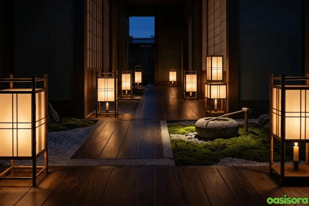 9 Modern Japanese Zen Garden Lighting Ideas for Your Home 3 Andon-lanterns